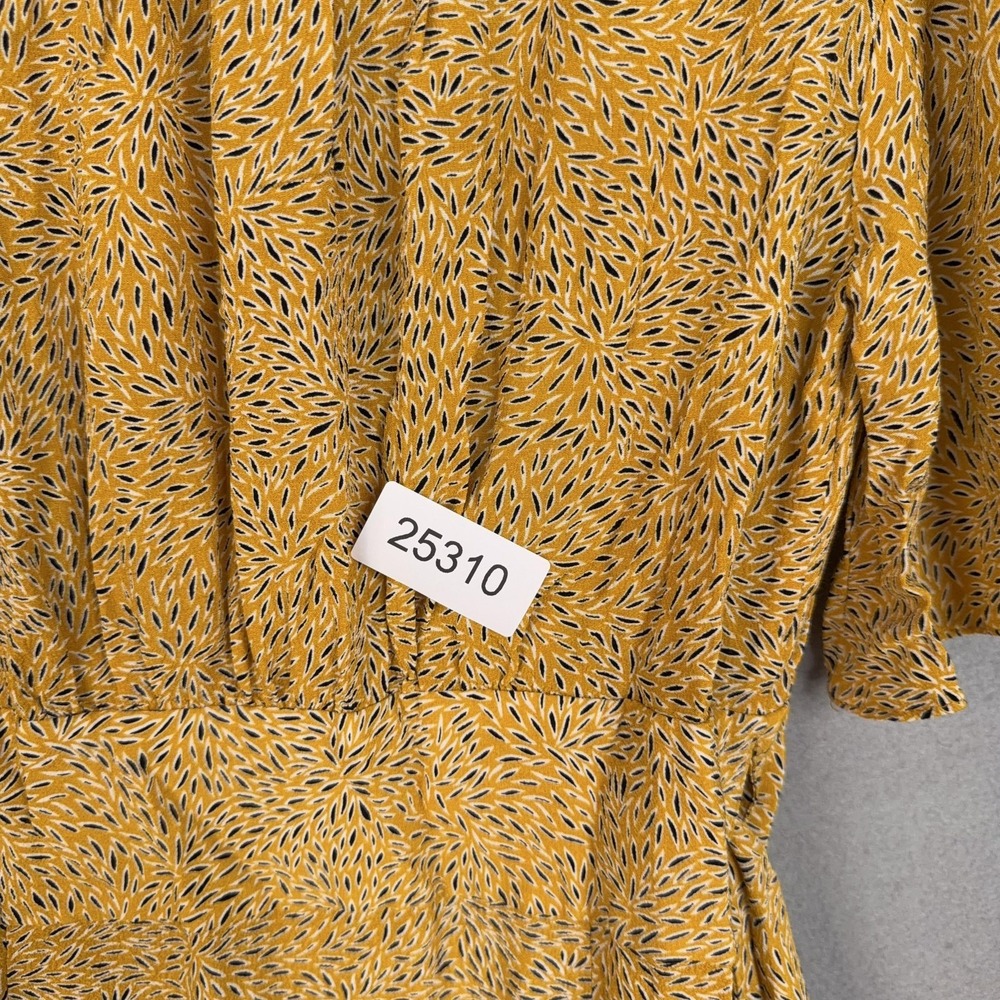 Ba&sh Dress Womens Small Yellow Floral Wrap Ruffle Belina Curry Mini Summer - Picture 12 of 12